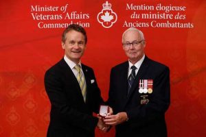 Read more about the article Paul O’Boyle is presented with the Minister of Veterans Affairs Commendation!